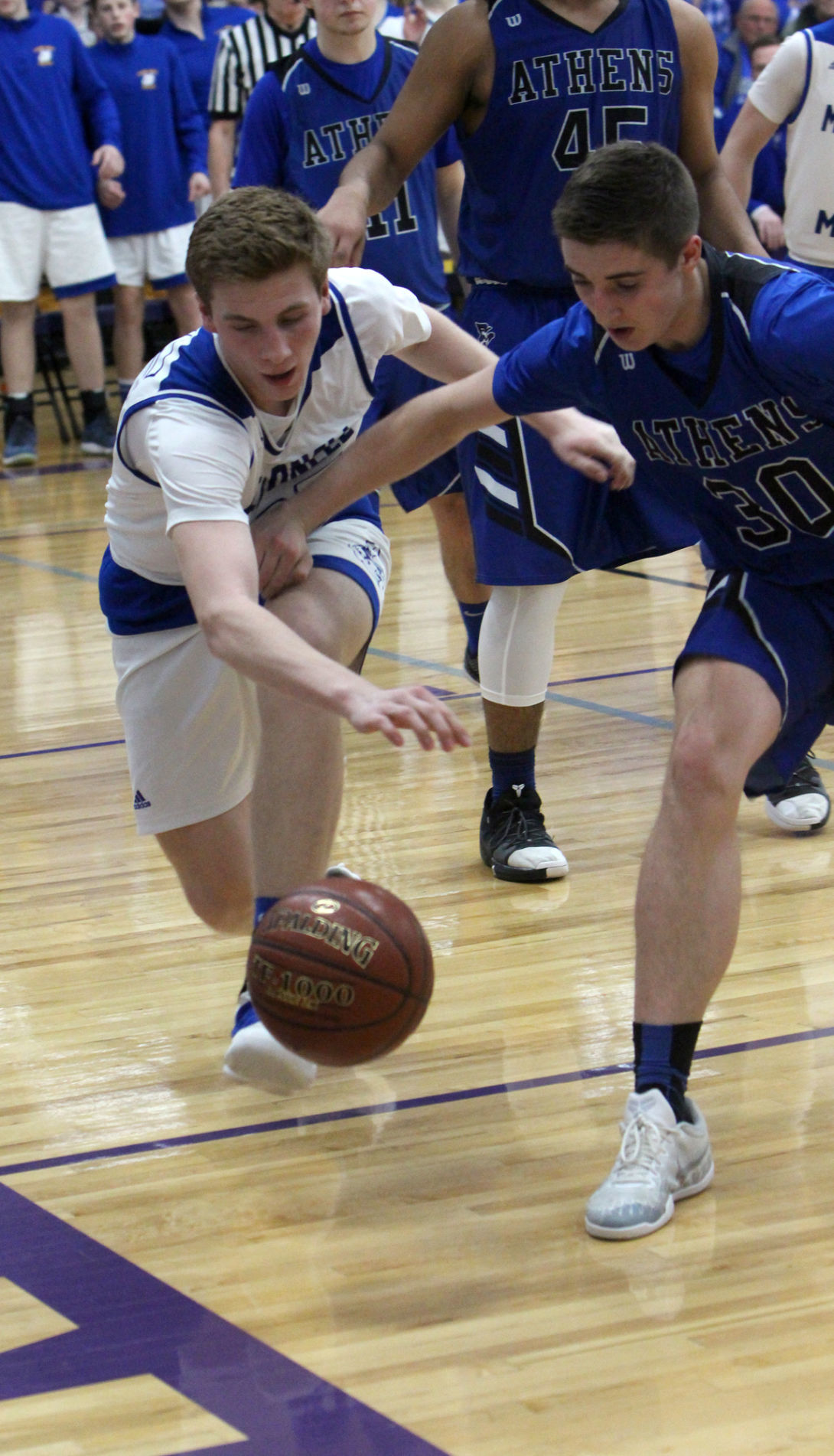 Athens vs McDonell boys basketball at Eau Claire Memorial 3-7-19